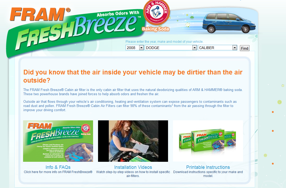 Breath Cleaner With Fram Freshbreeze Cabin Air Filters