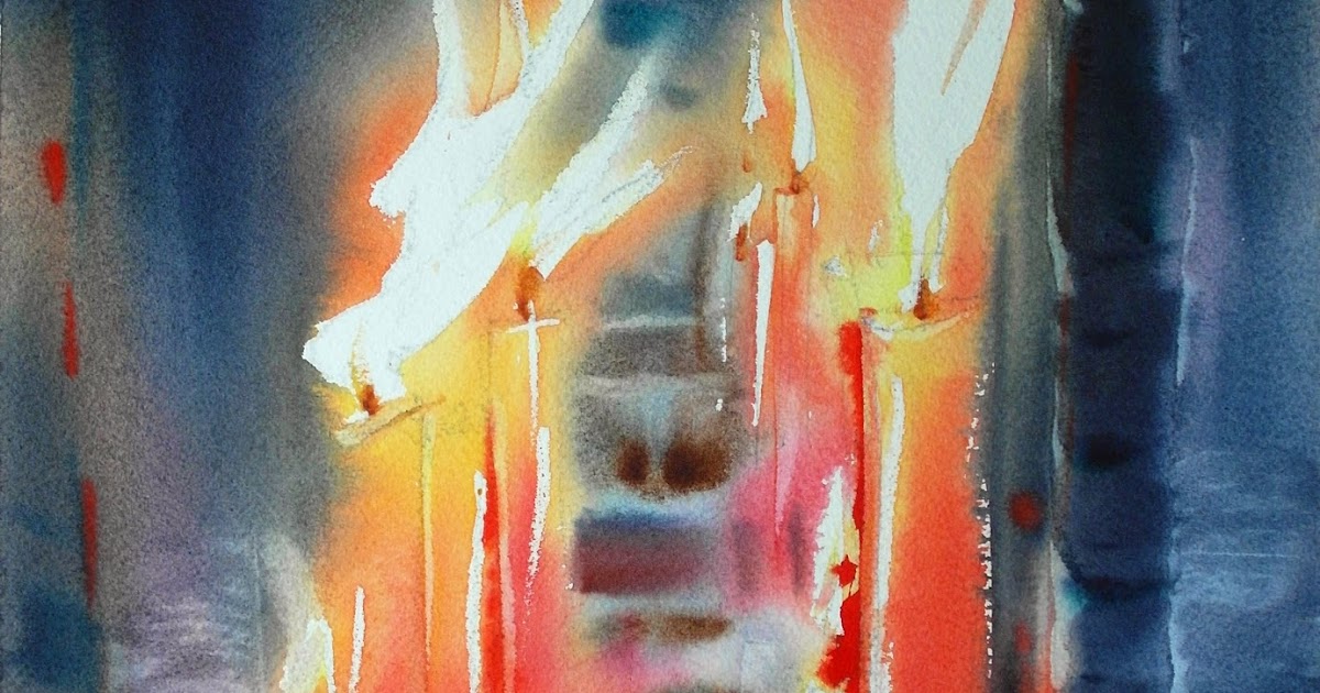 Art Of Watercolor Candle Flames Demo
