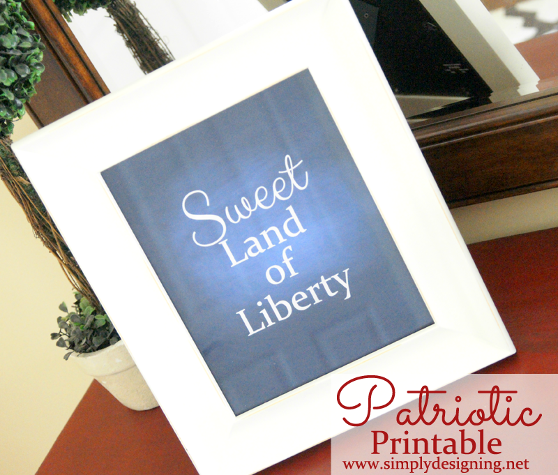 Sweet Land of Liberty - navy chalkboard printable - so cool!  Pinning for later!  #4thofjuly #patriotic #redwhiteblue