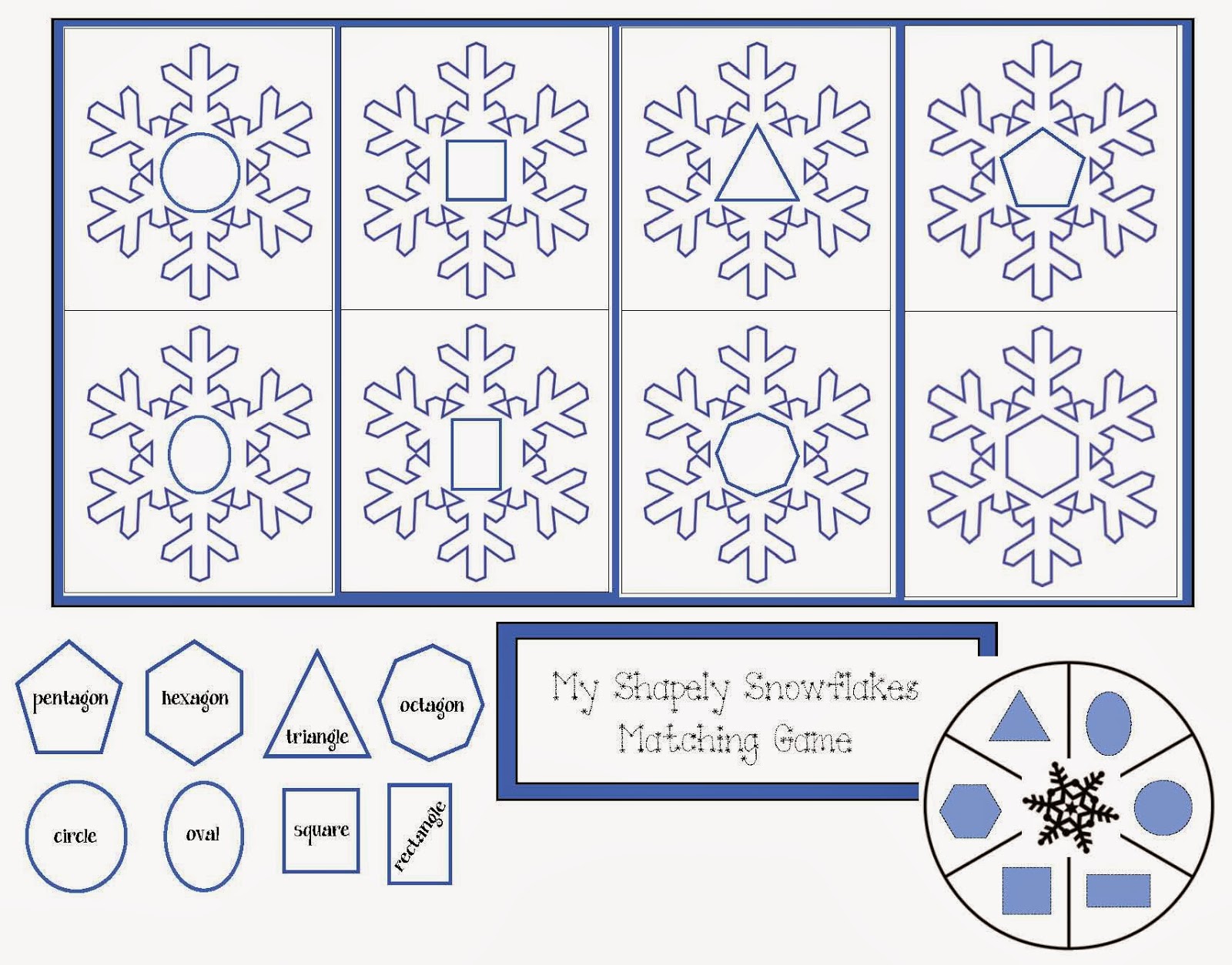 Snowflake Shapes - Classroom Freebies