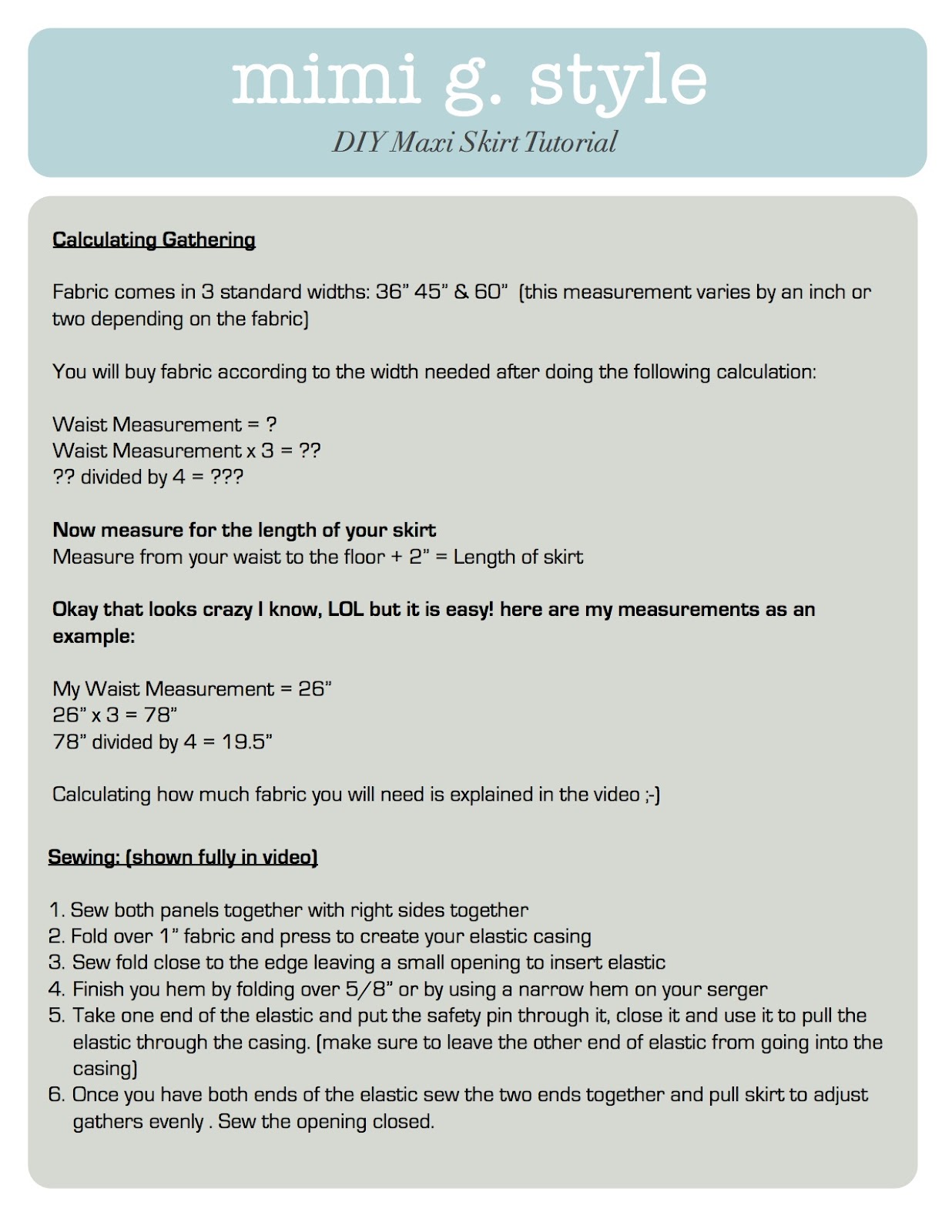 DIY Tutorial Maxi Skirt! Start to Finish Video Fashion, Lifestyle