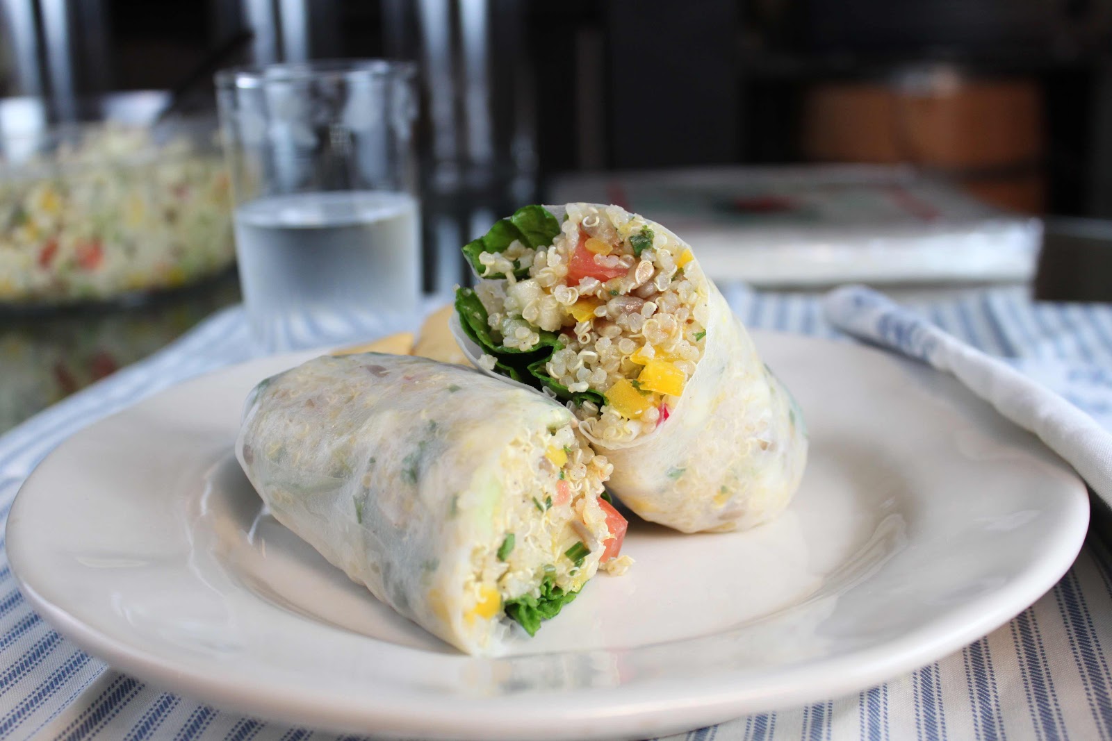 Fat and Happy Blog Sandwich Series Quinoa Filled Rice Paper with