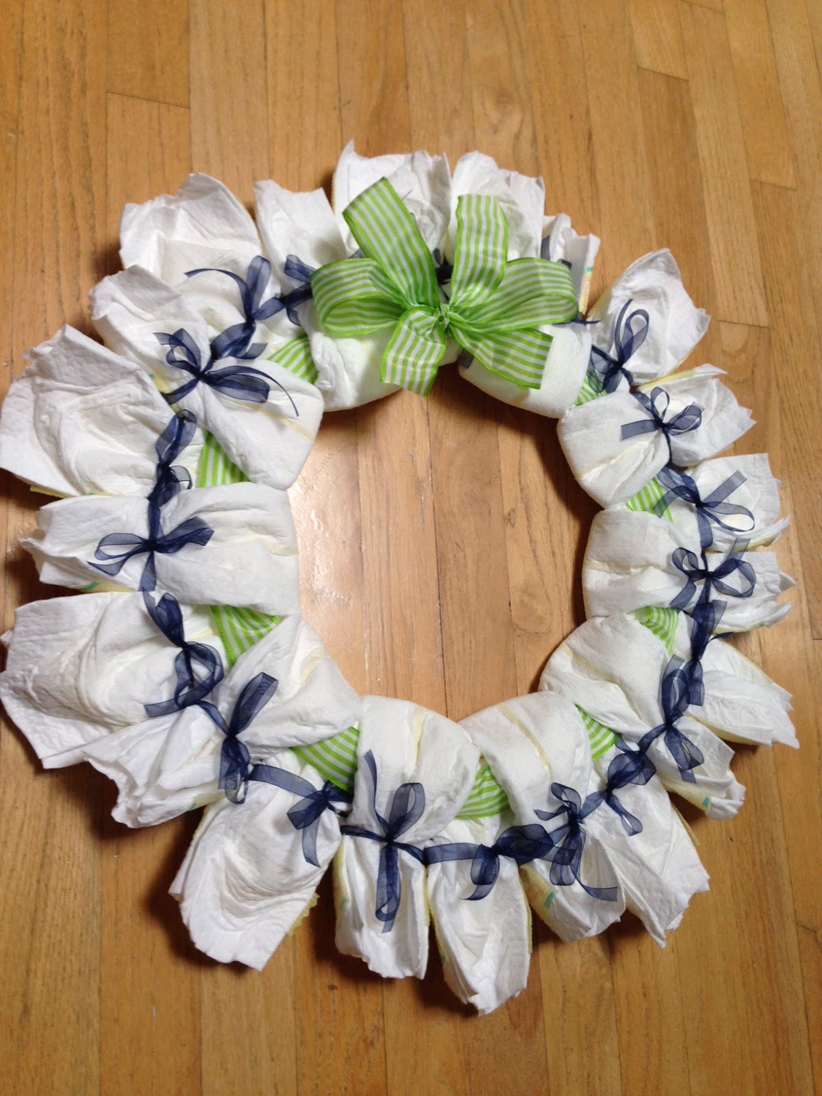 Live and Learn DIY Baby Shower Diaper Wreath