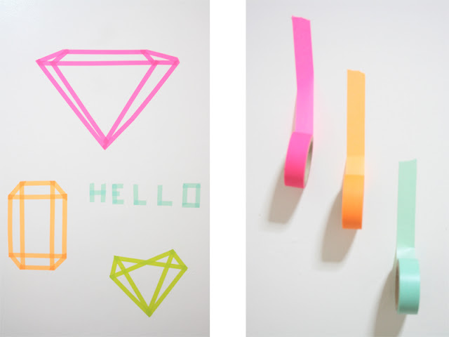 Hello: DIY: Neon Geometric Washi walls inspired by Allie and Hey Kessy