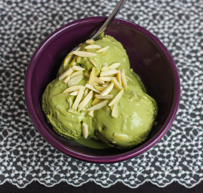 Amanda k. by the Bay Ice Cream Sunday Green Tea and Almond Ice Cream