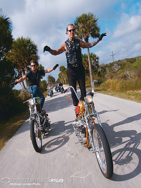 riding bike standing up