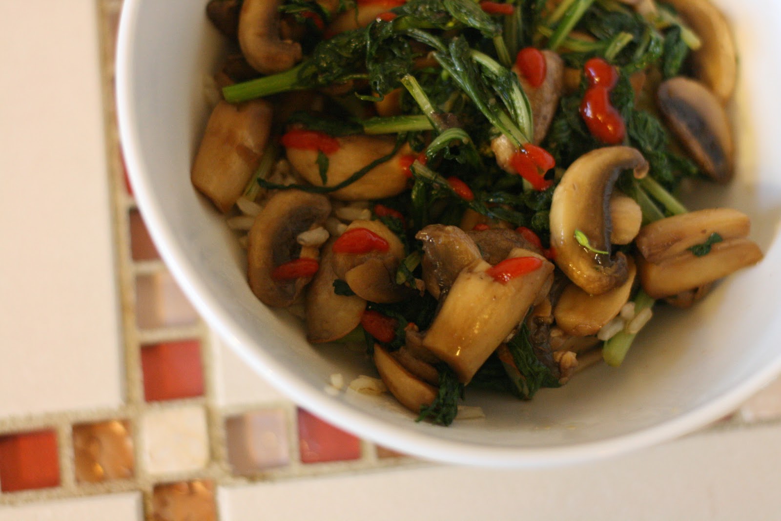Laine's Recipe Box: Stir-Fried Asian Greens and Mushrooms
