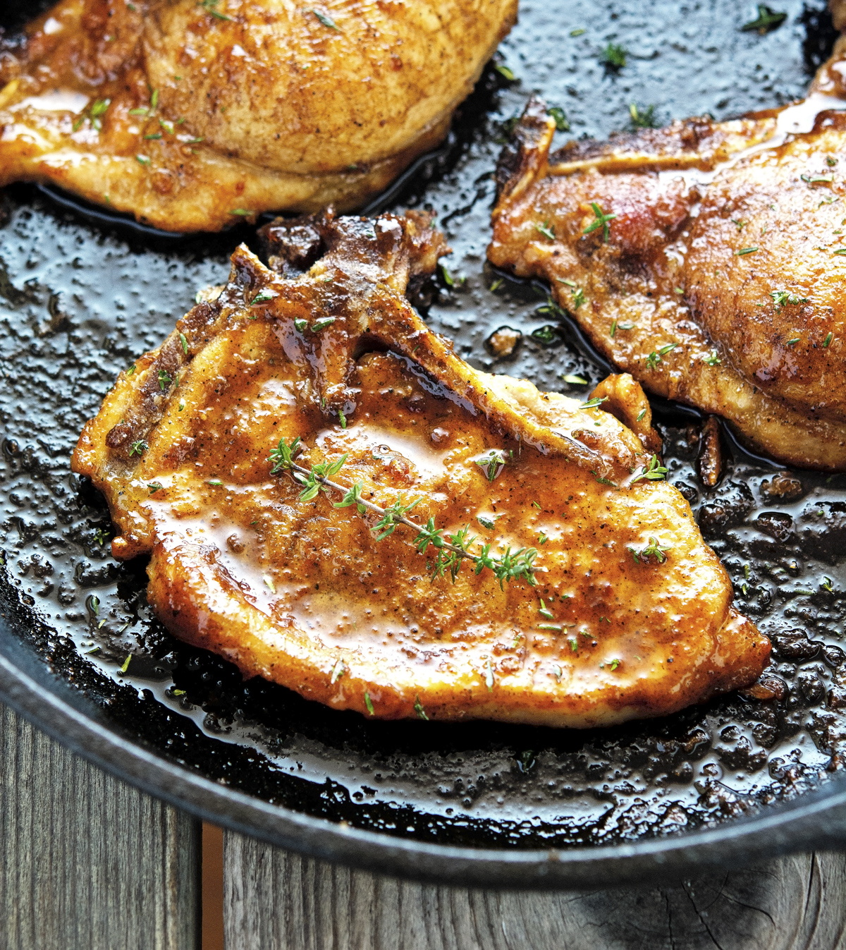 The Iron You Apple Cider Glazed Pork Chops