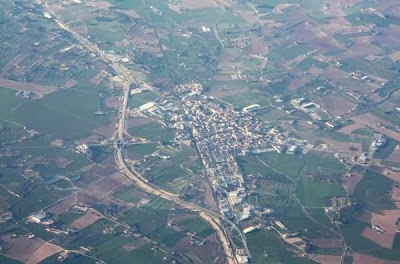 Binéfar visto desde el aire.