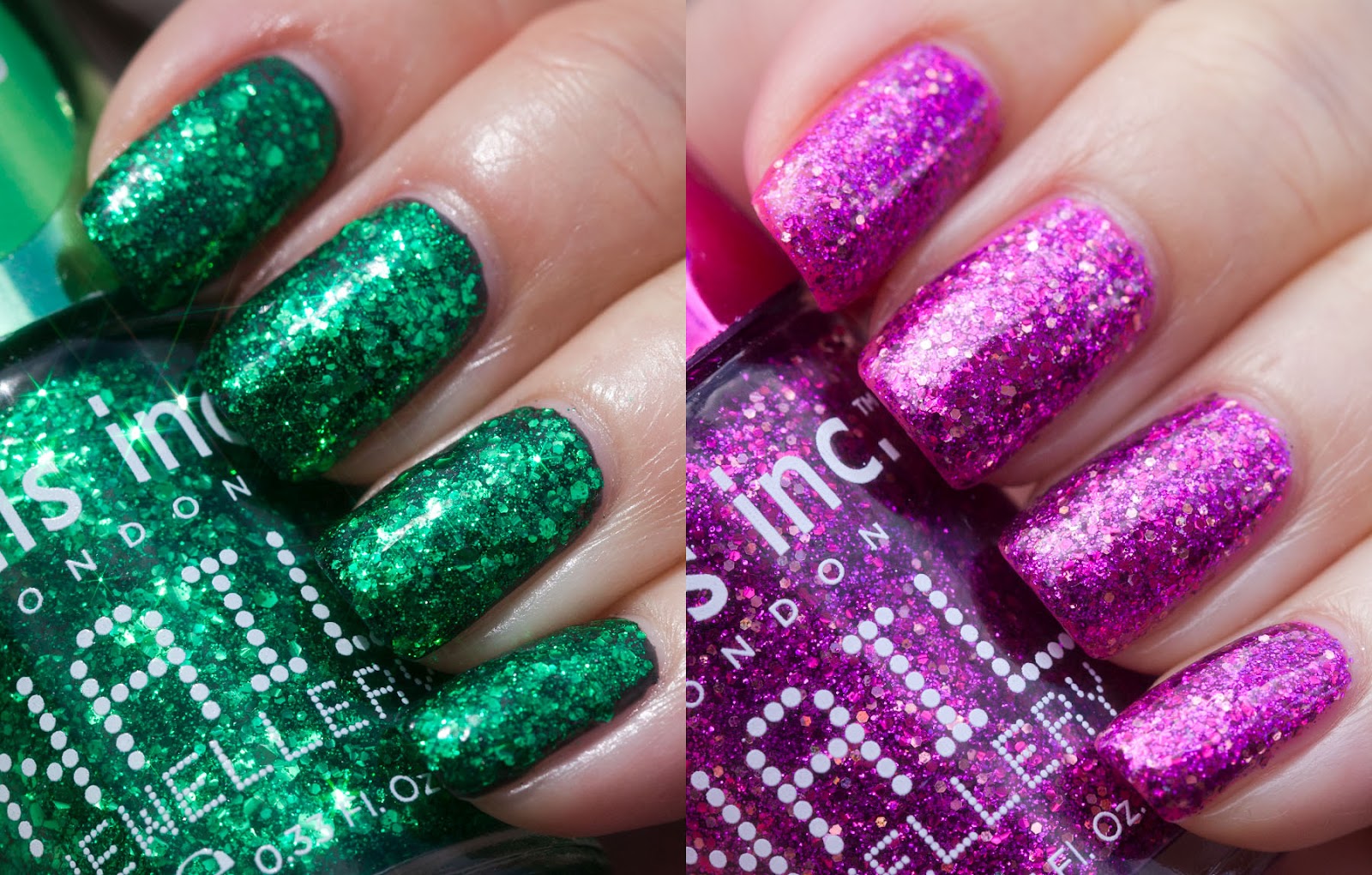 Today I brought to you another two great glitters from the Nails Inc Nail