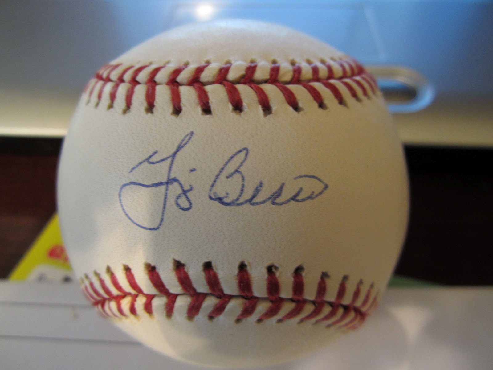 foul bunt: Hall of Fame Signed Baseball - Yogi Berra