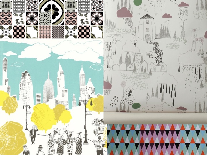 interior geek: Trend: Graphic & Pastel Wallpaper