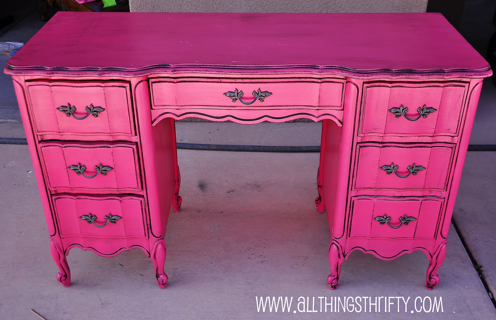 Refinished Pink Desk Tips And Tricks All Things Thrifty