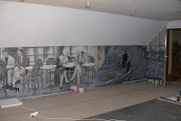 Malarstwo ścienne na ścianie w domowym barze, Warszawa