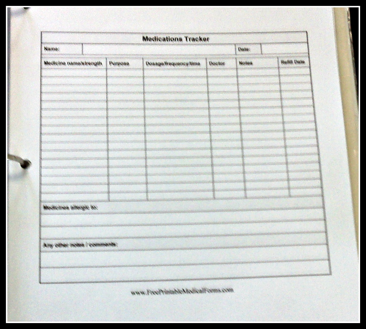 Personal <strong>Medication</strong> List <strong>Template</strong> | Latter Example <strong>Template</strong> Free printable medication tracker template