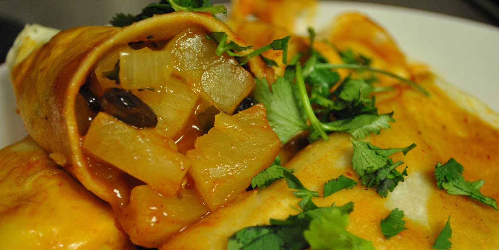 Four Sisters' Kitchens PineappleBlack Bean Enchiladas