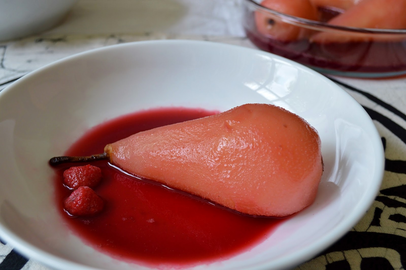Poached Pears with a Raspberry Reduction GF SCD Gluten Free SCD and