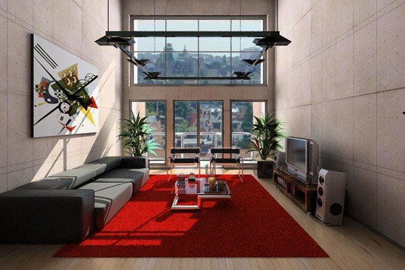 Living room with red carpet ideas