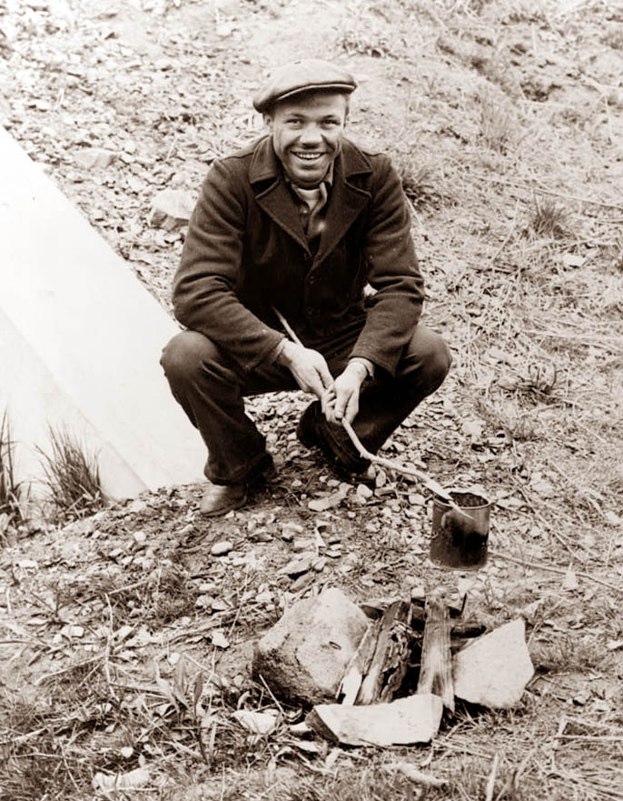 Old Picture of the Day Hobo in Camp