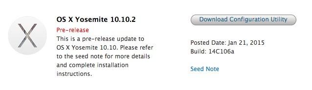 Mac OS X Yosemite 10.10.2 Beta 6 (14C106a) Mac OS X Yosemite 10.10.2 Beta 6 (14C106a)