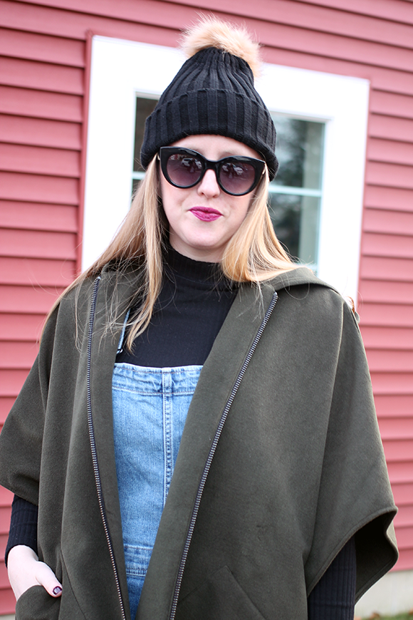nordstrom giftcard giveaway, boston style blogger, green cape layers, denim overalls gap, leopard heels