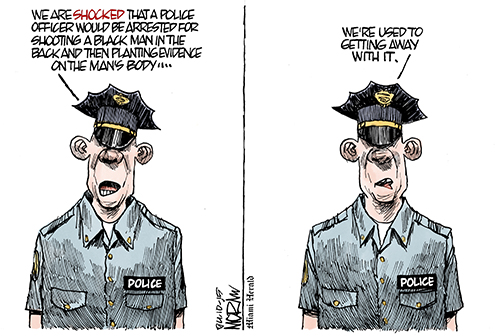 Image of policeman saying, 