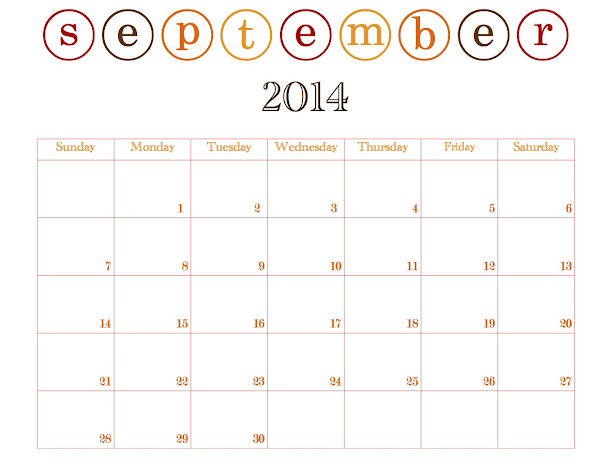 BLISSFUL ROOTS: Printable September Calendar