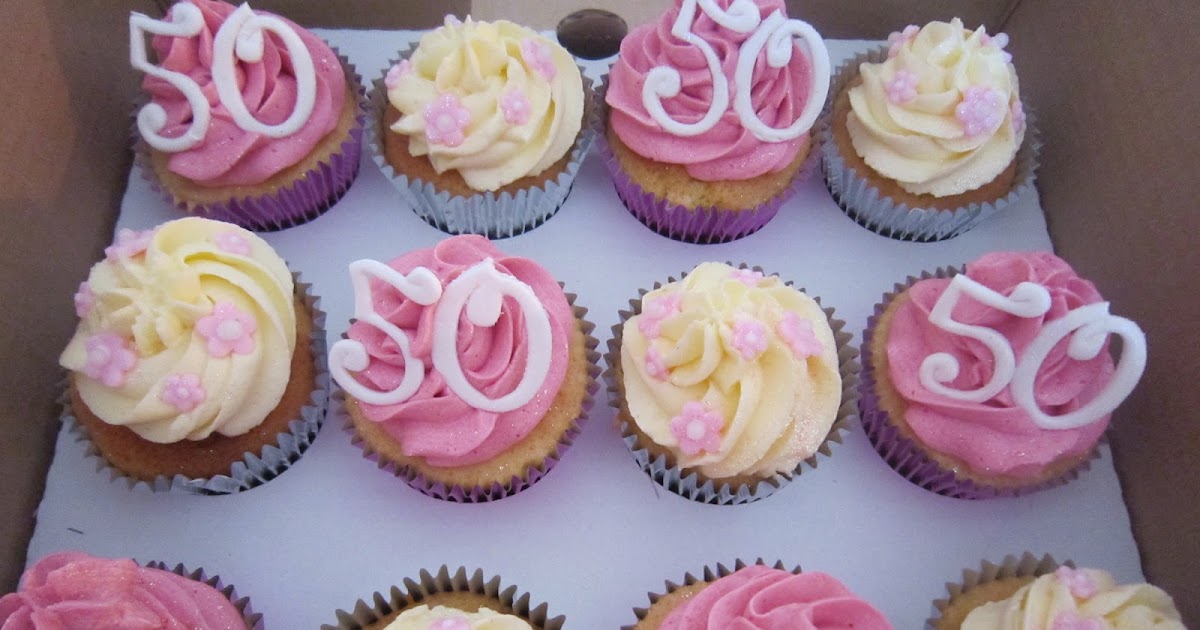 Cupcakeaholic 50th Birthday Cupcakes
