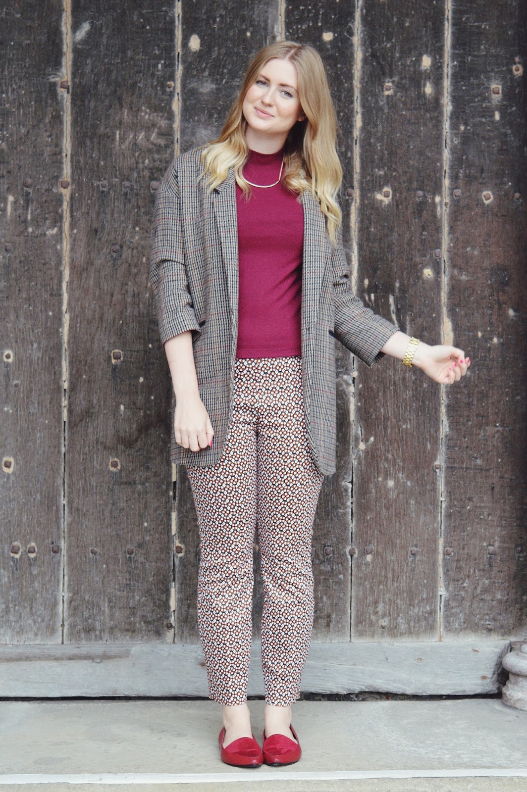 H&M printed trousers, FashionFake, fashion bloggers, Autumn fashion lookbook