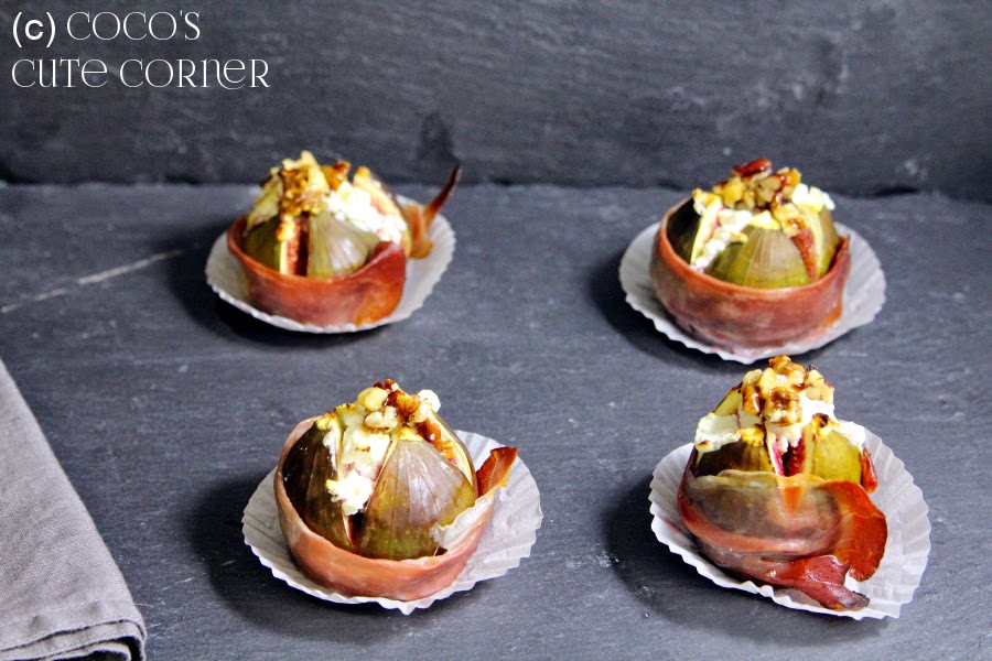 Baked Figs with Goat Cheese and Ham