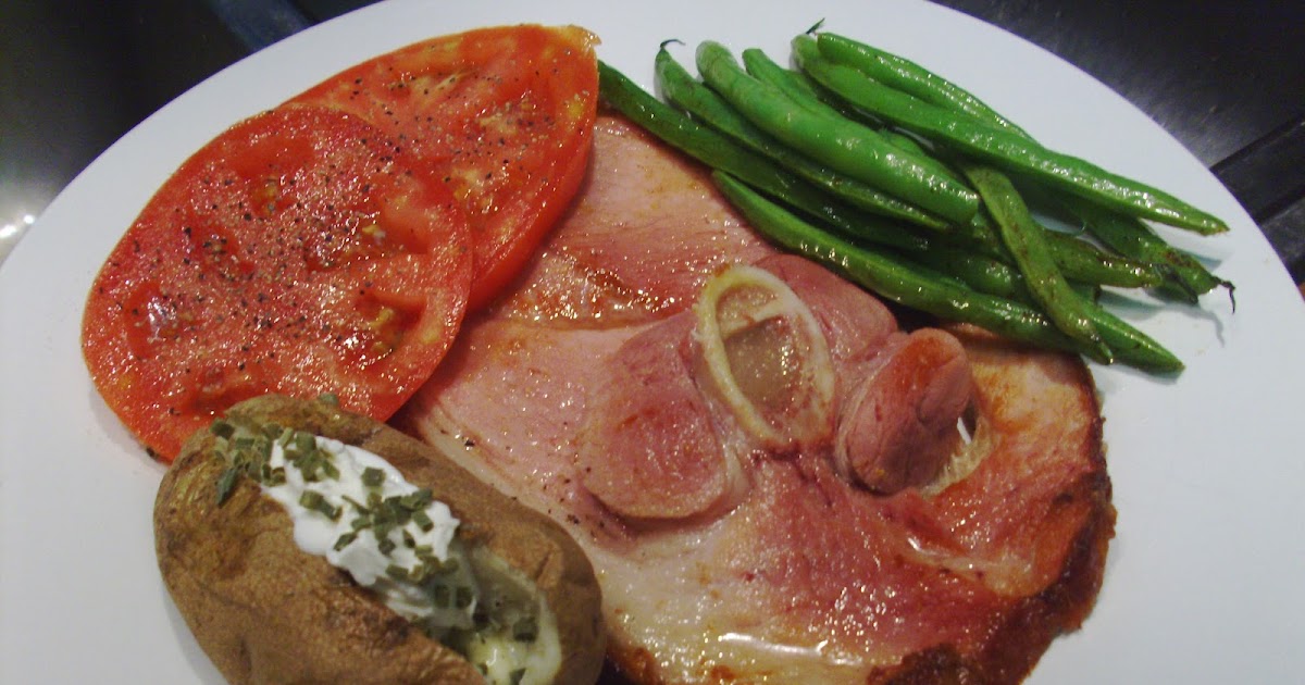 On the Garden Path at 5Acre Farm Dinnertime Ham Steaks with Green