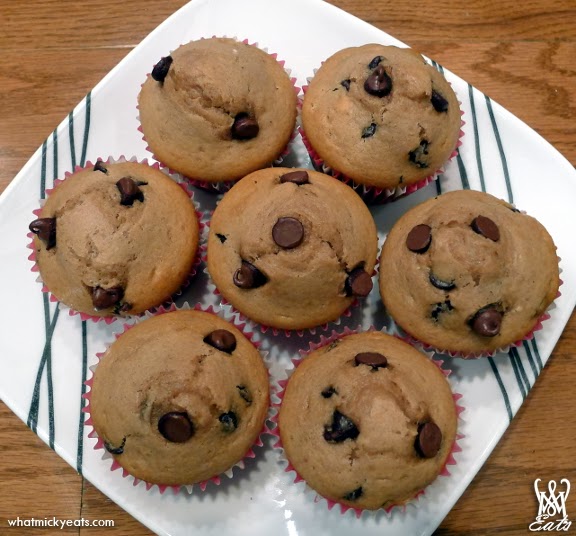 What Micky Eats... At Home Hot Cocoa Chocolate Chip Muffins