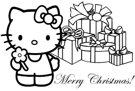 Hello Kitty Christmas coloring pages For Kids 1