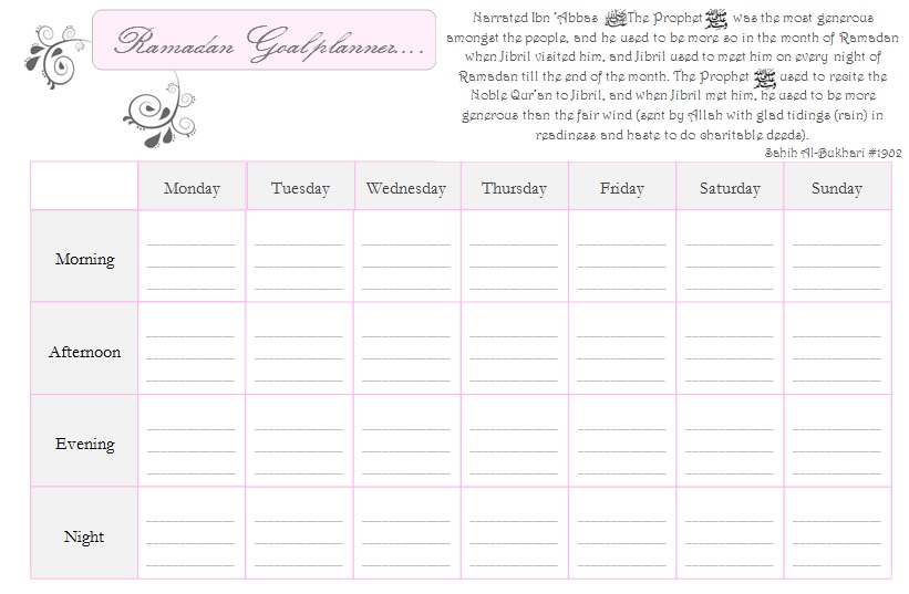 ramadan planner diy