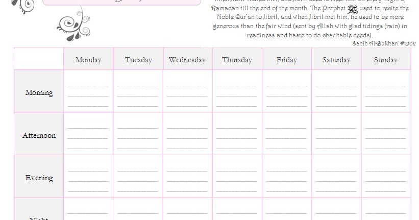 ramadan goals planner