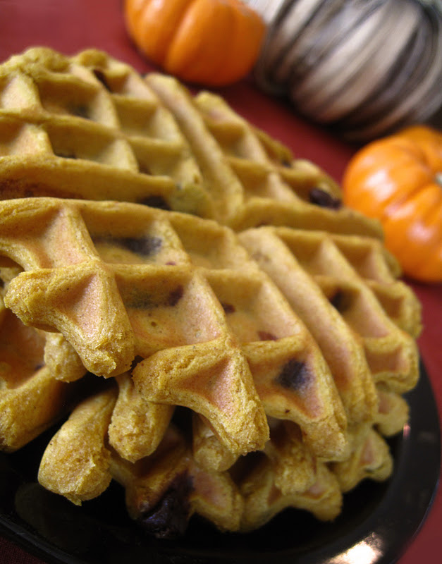 Pumpkin Chocolate Chip Waffles