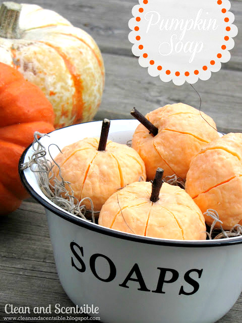 Make pumpkin soap in minutes! - so easy! By Clean and Scentsible featured at I Love That Junk