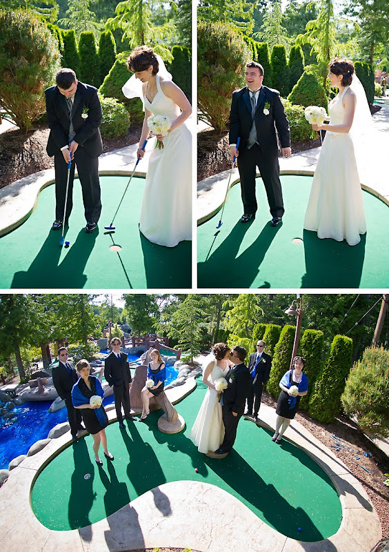 mini golf wedding photos