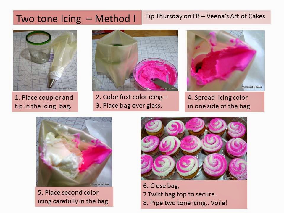 How to make two tone icing piping bags Veena Azmanov