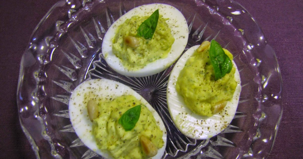 37 Cooks Deviled Eggs with Spinach, Basil & Toasted Pine Nut Pesto