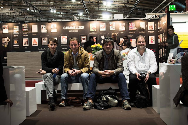 Die versammelte Foodbloggerprominenz. Von links nach rechts: Unbekannt, Paul Fritze, Torsten Goffin, Martin Schönleben. Photo: Ariane Bille