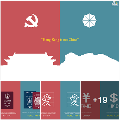 Artist created an illustration about the difference of the mainland china and hong kong