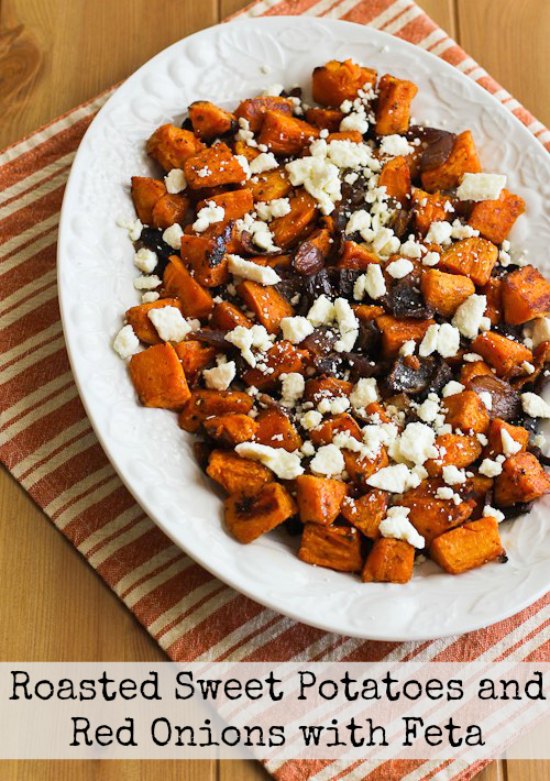 Roasted Sweet Potatoes and Red Onions with Feta Kalyn's Kitchen