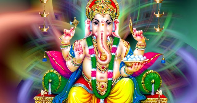 Lord Ganesha Beautiful Animated Image | Colorful Ganesha Pics Animated