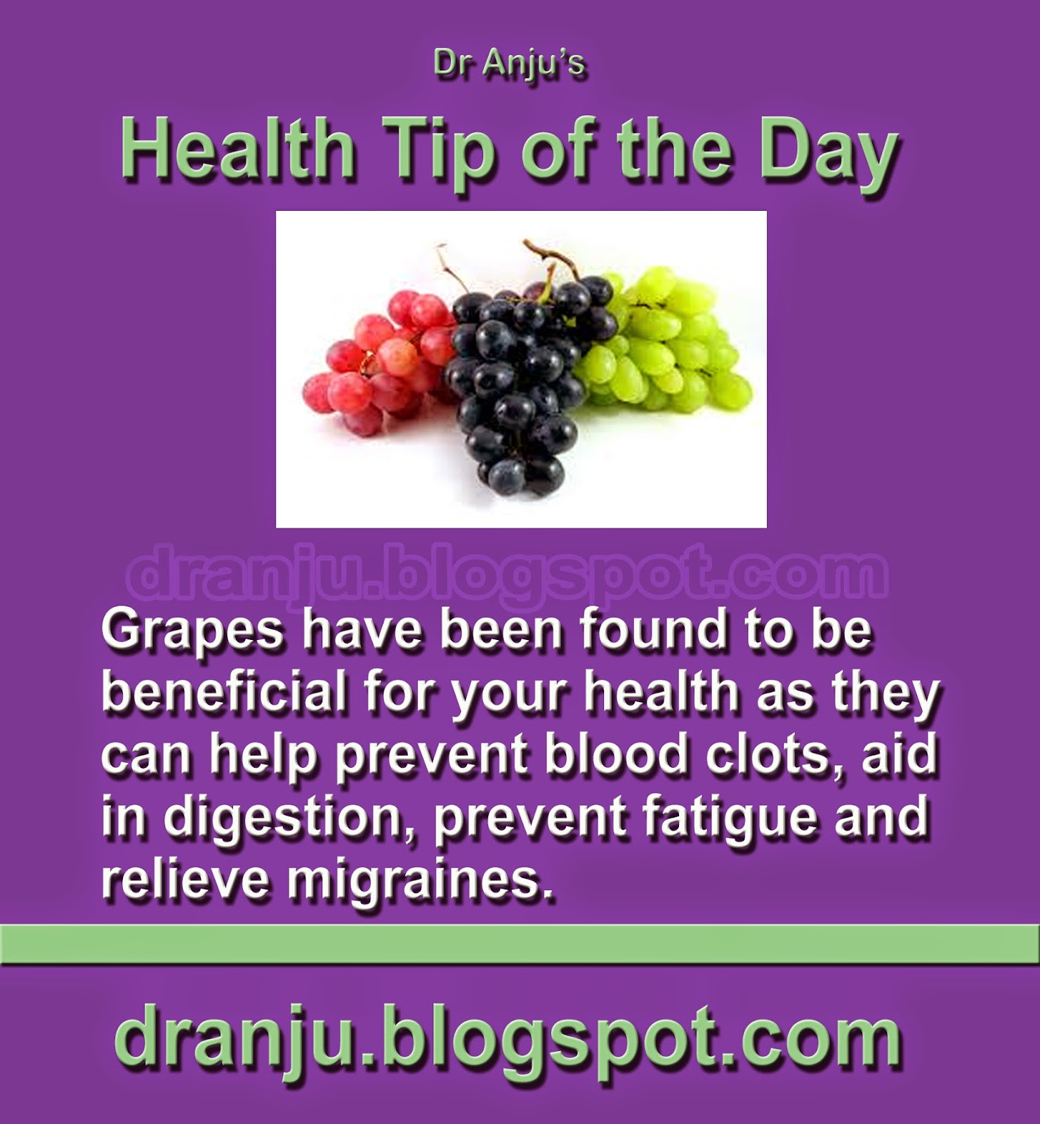 Dr Anju's Health Tips Health Tip of The Day 9th August