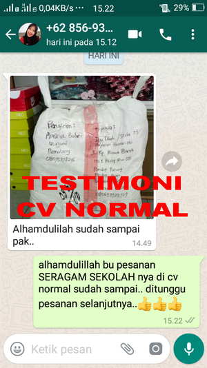 TESTIMONI PEMBELI BAJU SERAGAM SEKOLAH CV NORMAL