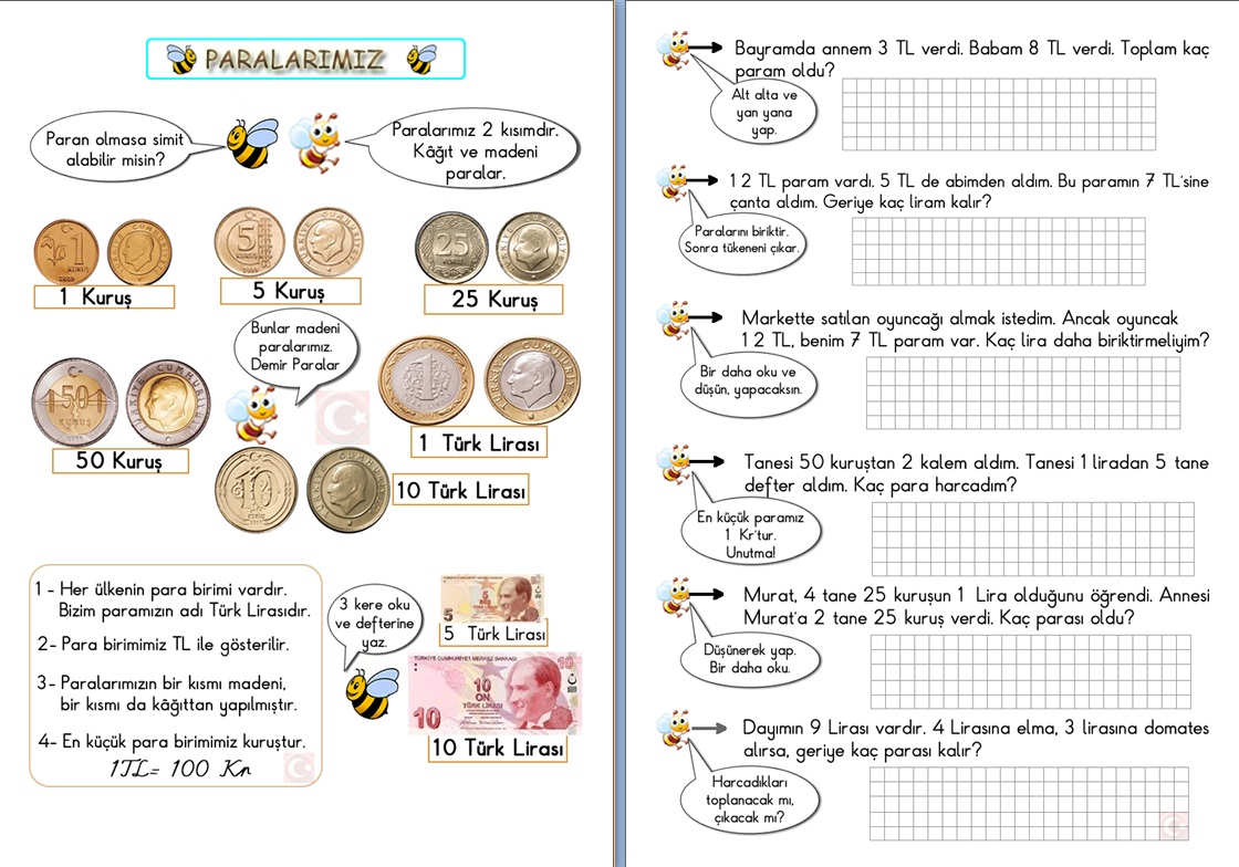 Yılbaşı çalışma sayfaları 3. sınıf matematik, 1. sınıf matematik, Eğitim faaliyetleri