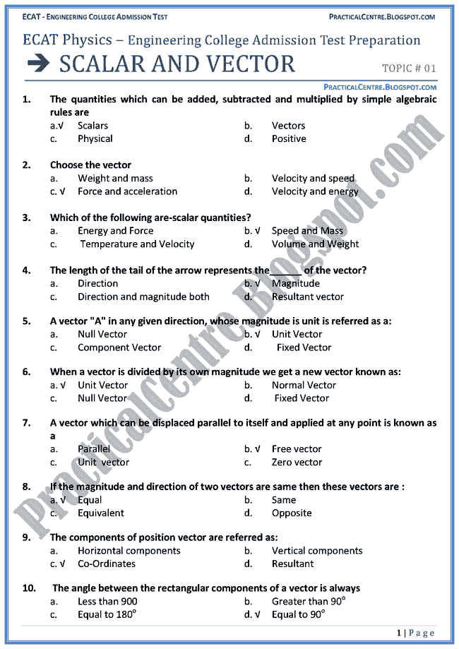 scalar-andvectors-ecat-preparation-mcqs-test-physics-engineering-admission-test