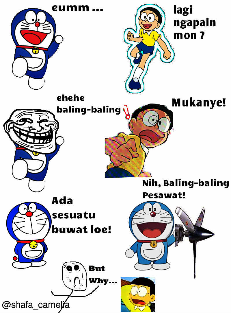 Komik Meme Campuran Indonesia Doraemon Baling Baling Nobita