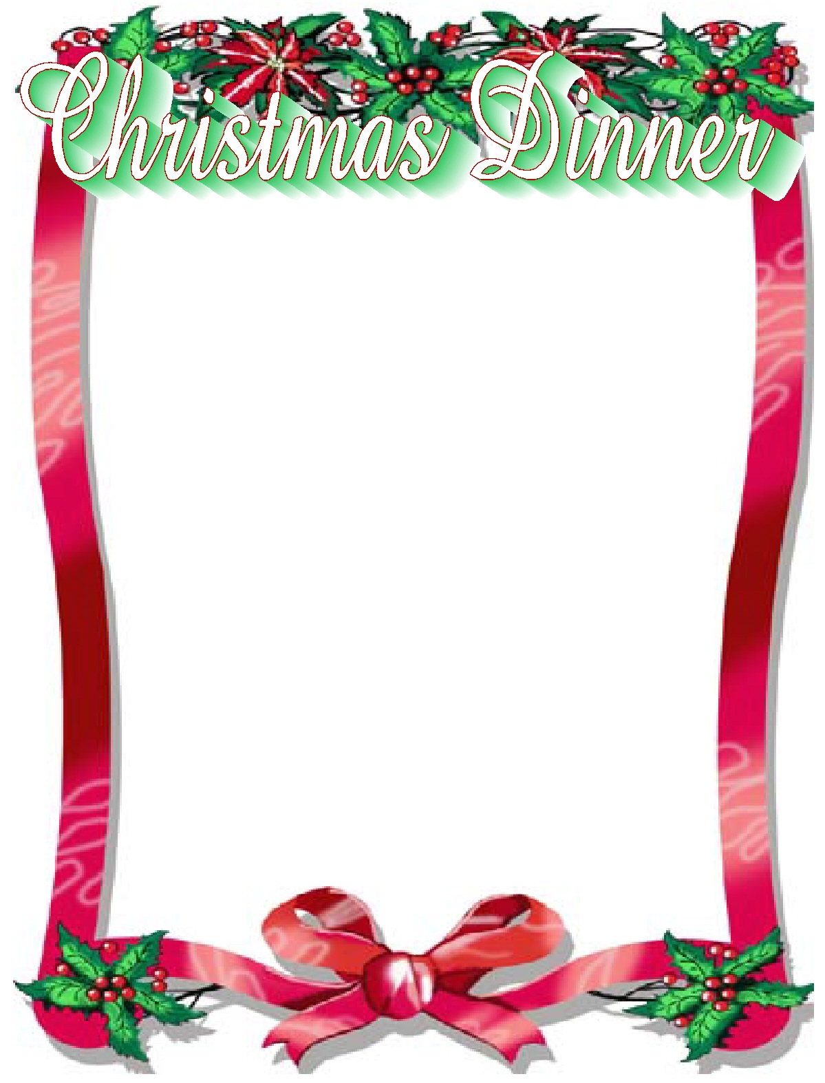 christmas menu borders christmas menu borders